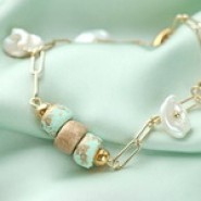 New 26 July - Gold spot DQ Greek ceramic beads